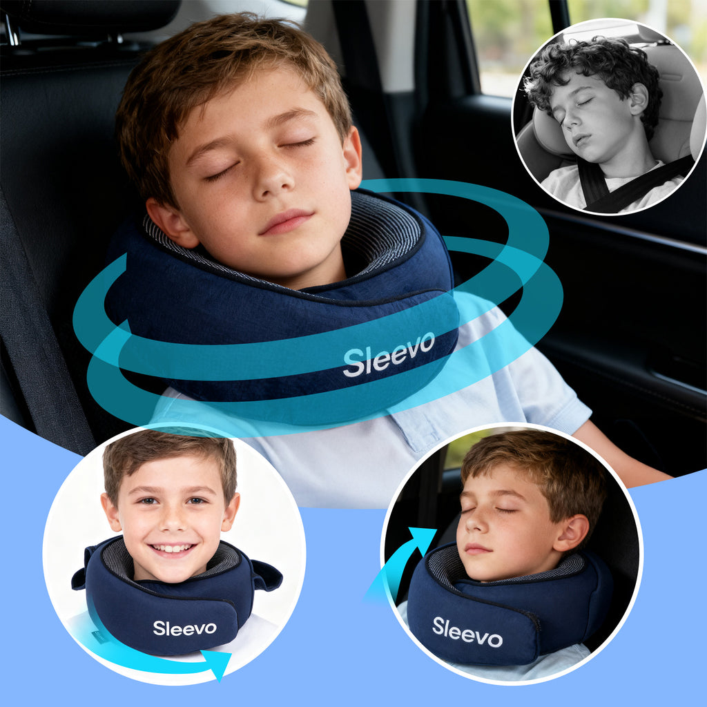 Sleevo Kinder Nackenkissen mit Kapuze