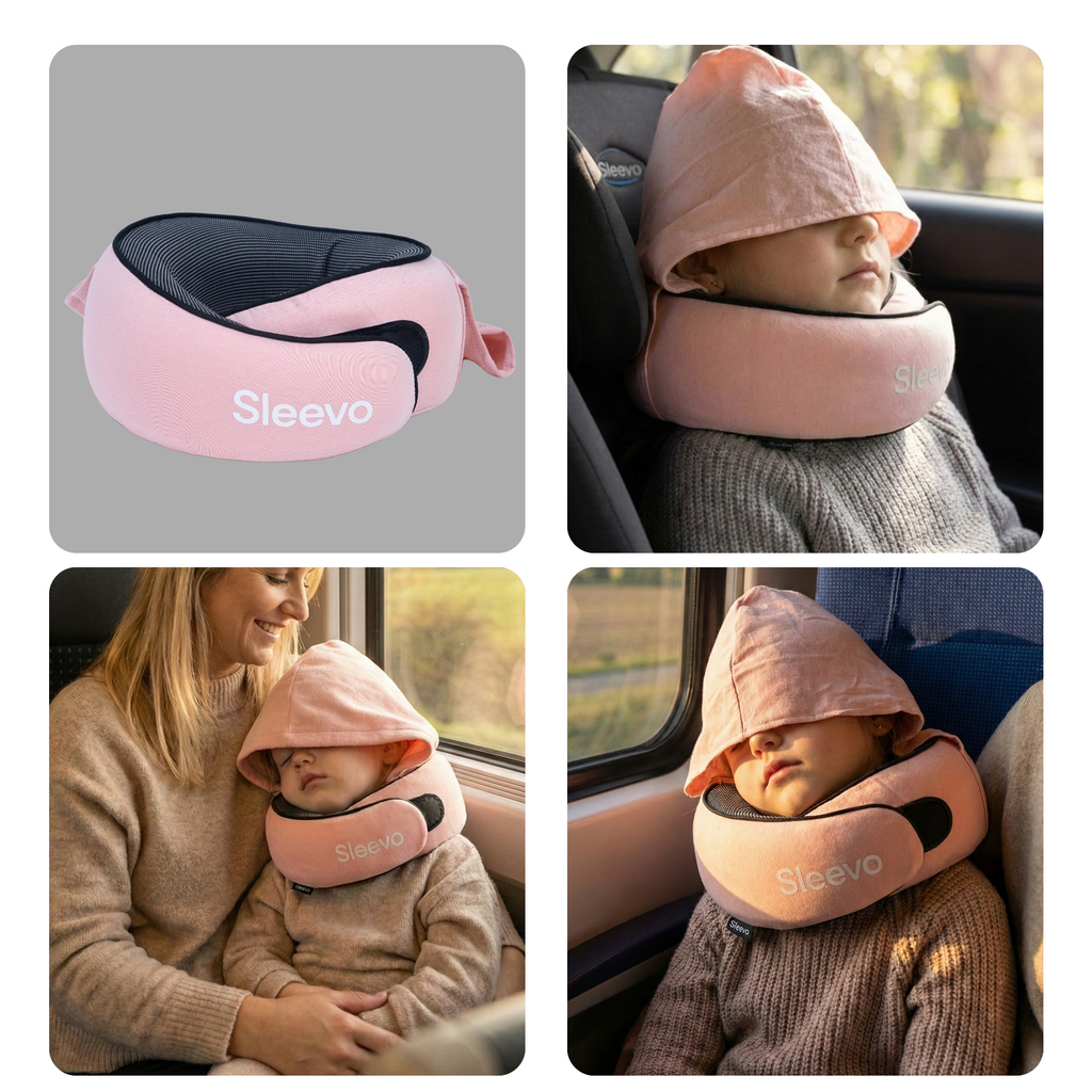 Sleevo Kinder Nackenkissen mit Kapuze