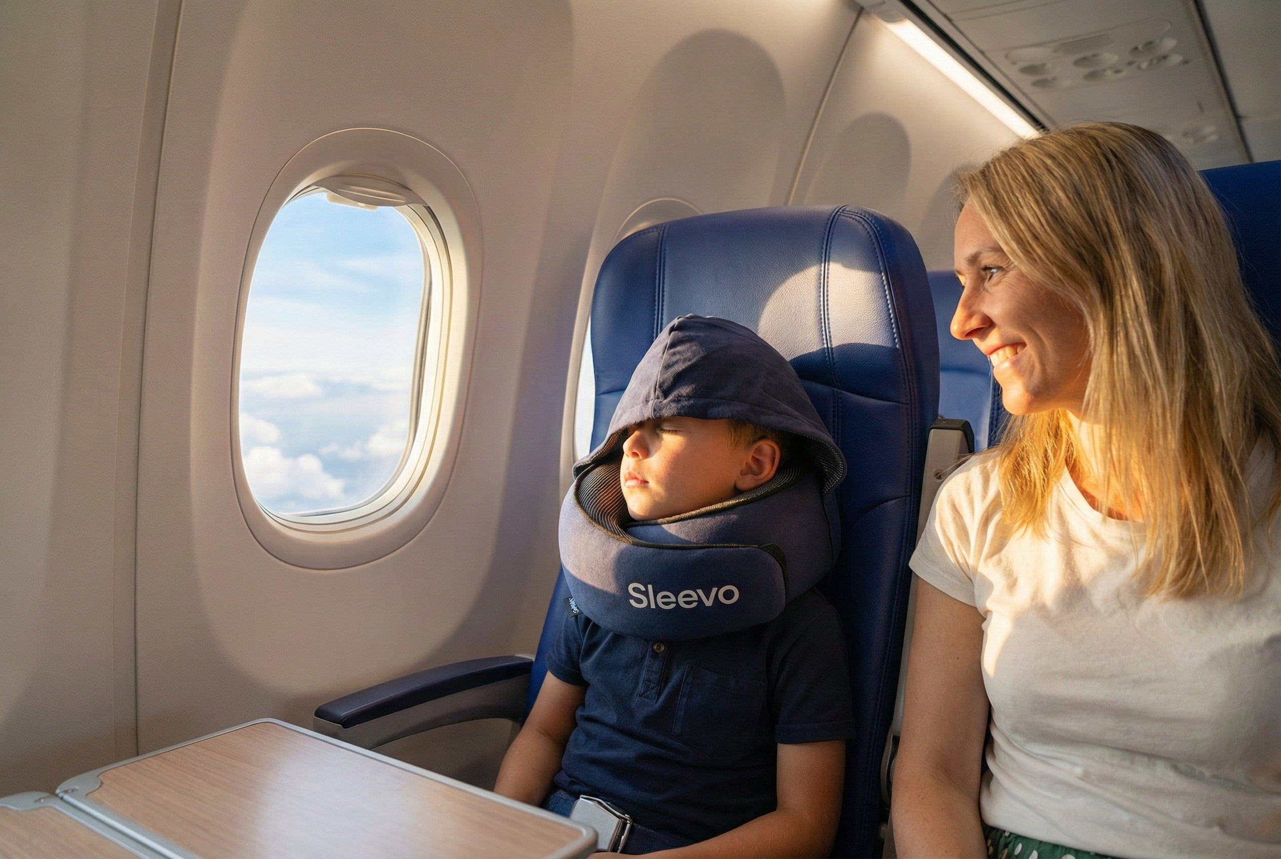 Sleevo Kinder Nackenkissen mit Kapuze