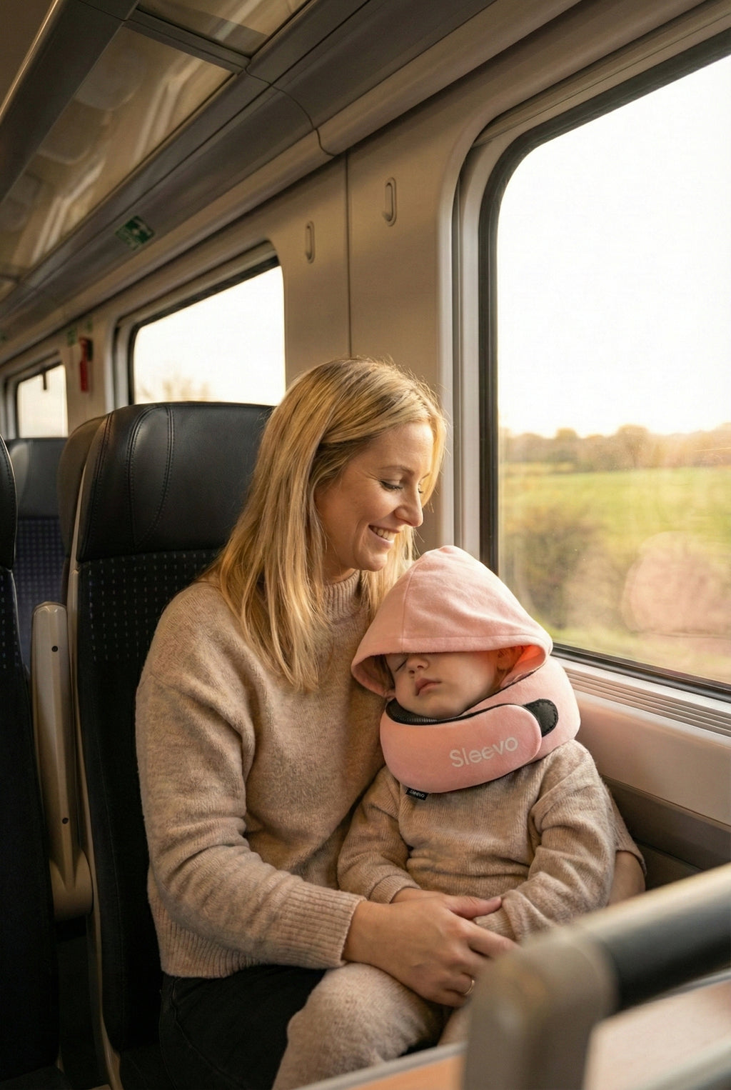 Sleevo Kinder Nackenkissen mit Kapuze